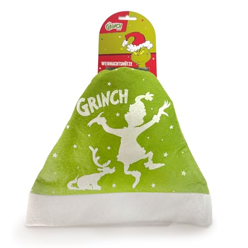 The Grinch – Weihnachtsmütze Grün & Weiß 30×42 cm aus Polyester...