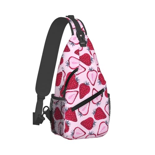 Strawberry Pattern Stylish Men'S Messenger Bag - Durable Polyester, Huge Capacity & Adjustable Strap2