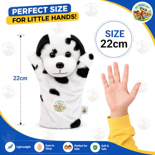 Image of Dalmatian Dog Puppet Soft Hand Puppet for Kids Role Play Storytelling Educational Toy
