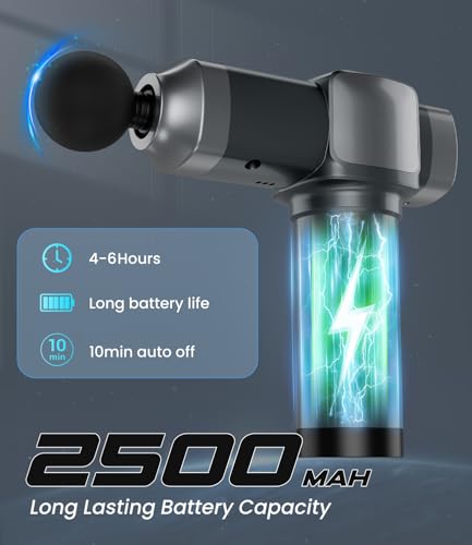 Image of Deep Tissue Massage Gun, Portable Percussion Muscle Massager with 30 Speeds & 6 Attachments, Handheld Electric Back & Neck Massager for Pain Relief