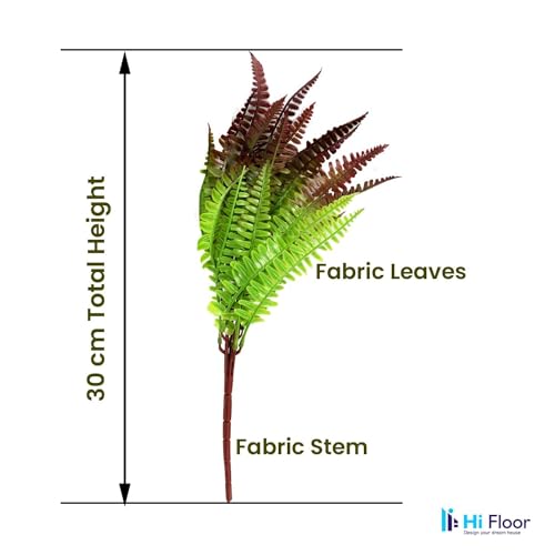 Image of Enhance Your Space with Artificial Leaf Decor Foliage for Stunning Interiors Decorative Items for Home;Office; Room; Living Room; Table; (Without Vase) (Pack of 2, Brown Green)