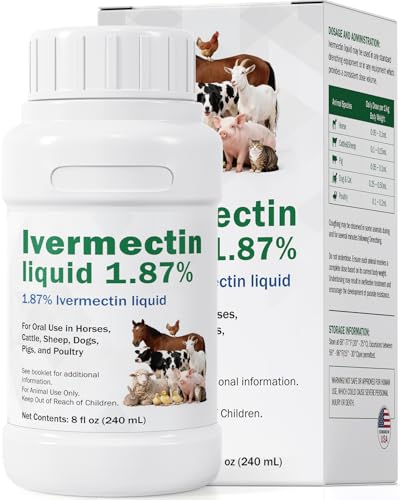 ParaGuard Ivermectin Solution for Horse, Poultry & Livestock – Broad-Spectrum Internal Parasite Support for Tapeworms, Roundworms & Hookworms, 240ml