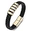 Black leather gold clasp