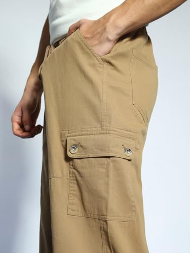 Image of Urbano Fashion Men's Loose Baggy Fit Cargo Jogger Chino Pant with 6 Pockets Stretchable