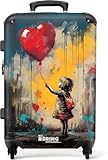NoBoringSuitcases.com Handgepäck Koffer, Reisetasche mit Rollen, Hartschalenkoffer, Trolley, TSA Schloss - Mittelgroß mit Graffiti-Druck