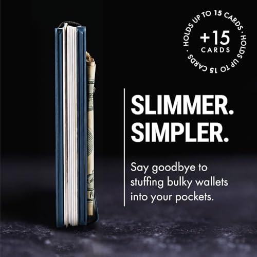 Image of Mountain Voyage Co Minimalist Wallet for Men & Women - Slim RFID Wallet, Scratch Resistant, Credit Card Holder & Money Clip, Easily Removable Money & Cards, (Matte Navy Blue)