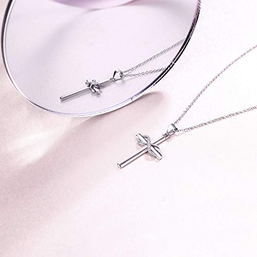 Amoraime 925 Sterling Silver Cross Necklace For Women Infinity Necklace For Girlfriend Cross Jewelry Gifts For Mother's Day, Christmas, Birthday Or Anniversary #TOP2