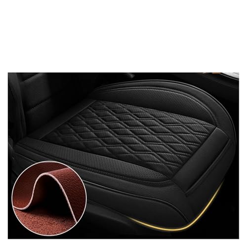 Funda de cuero genuino para asiento de coche con diseño convexo 3D y cojín transpirable marrón 2