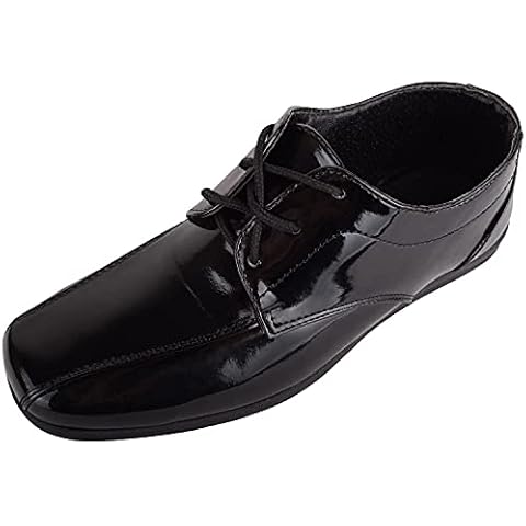 Zapatos de boda para niños y niños con cordones de piel sintética y formales elegantes Cover
