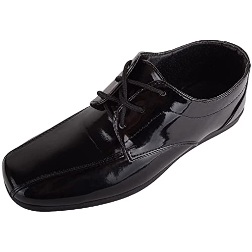 Absolute Footwear Schuhe zum Reinschlüpfen für Kinder, Jungen, Kunstleder, elegant, formell, Schule, Hochzeit, schwarzer Lack, 32 EU Cover