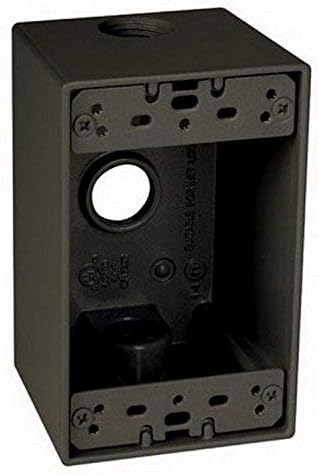 TayMac SD350Z Weatherproof Box, 1-Gang, (3) 1/2-Inch Outlets, Deep, Bronze