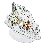 ERINGOGO クリスマスセンターピース ミニチュアアクリル雪の村の家 オーナメント 雪だるまとクリスマスツリー付き 冬季テーブルトップ装飾