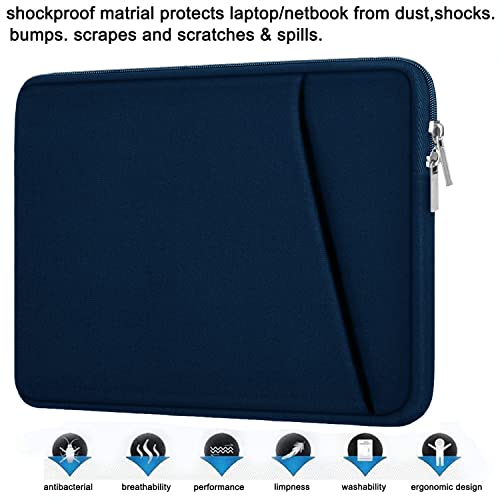 Image of 15.6 inch Laptop case, Durable Briefcase Shockproof Protective Sleeve, Handbags Portable Laptop Bag for 15.6 inch HP Dell Asus Lenovo Notebook Computer Cover with Front Pocket, Blue