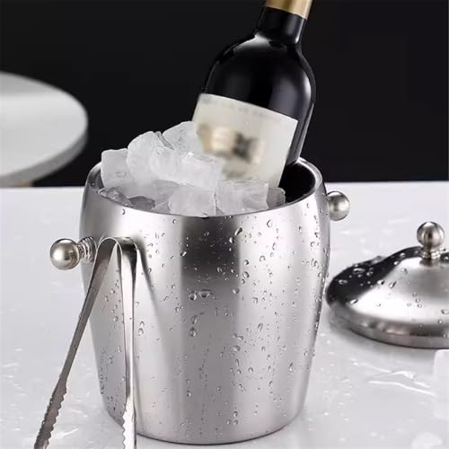 Cubo de hielo de acero inoxidable de 2L con doble capa para mantener el frío 5