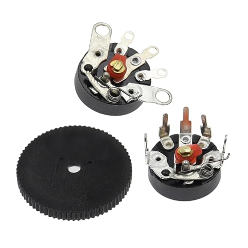 Potenciómetro B10K RV12 con interruptor rotatorio y pines planos para audio estable 4