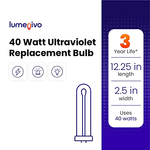 40 Watt Bug Zapper Bug Bulb Ultraviolet Replacement Bulb For Flowtron Bk-80D - Wall Sconce Replacement Bulb For Flowtron Bf 150 - G10Q-4 Square 4 Pin Base T8 U Shape Bulb - 12.5 Inch L X 2.5 Inch W #TOP5
