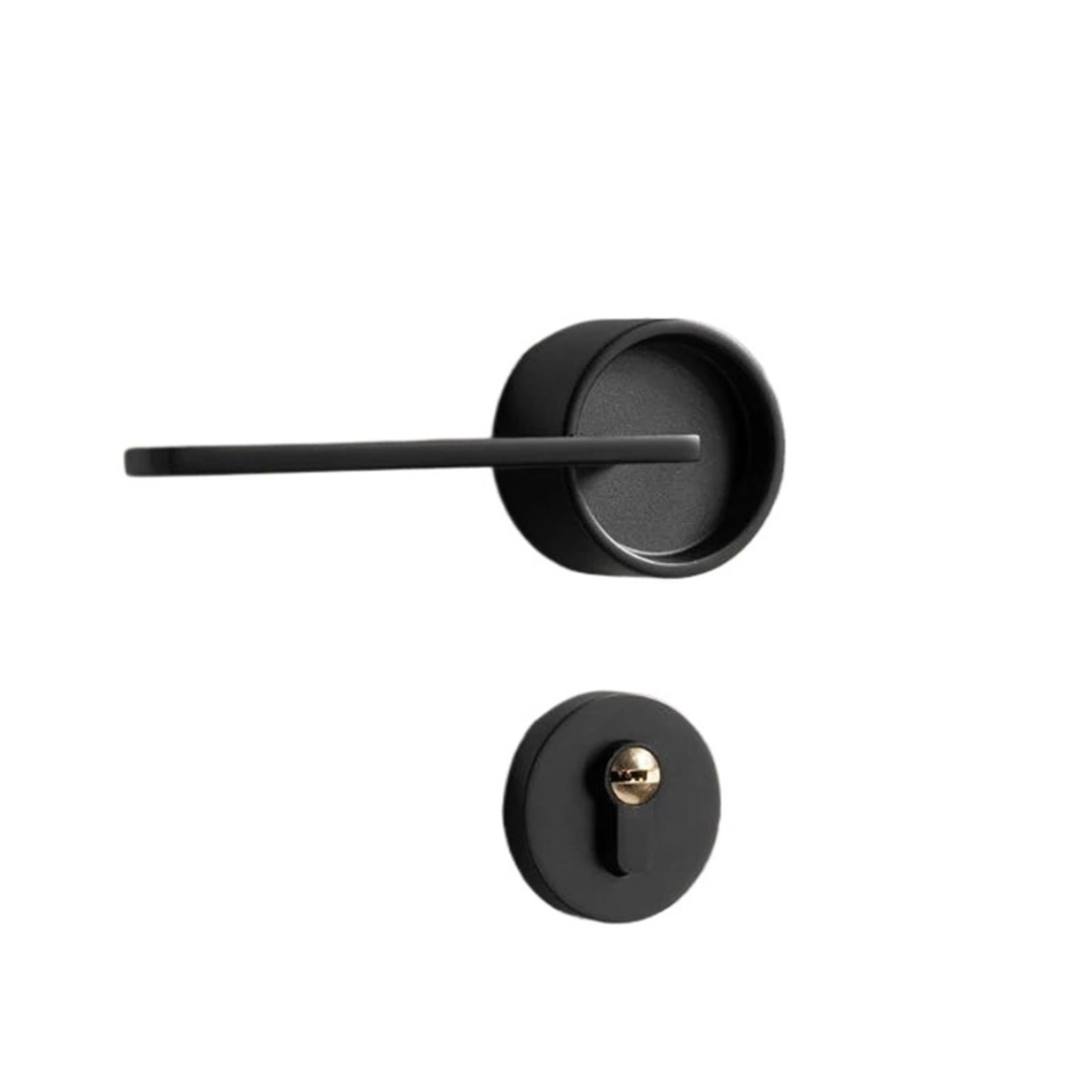 Sjloynwq Black Silent Door Lock Bedroom Handle Cylinder Split(Black)