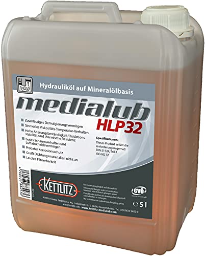 5 Liter Mineralisches Hydrauliköl KETTLITZ-Medialub HLP 32 Hydrauliköl auf Mineralölbasis