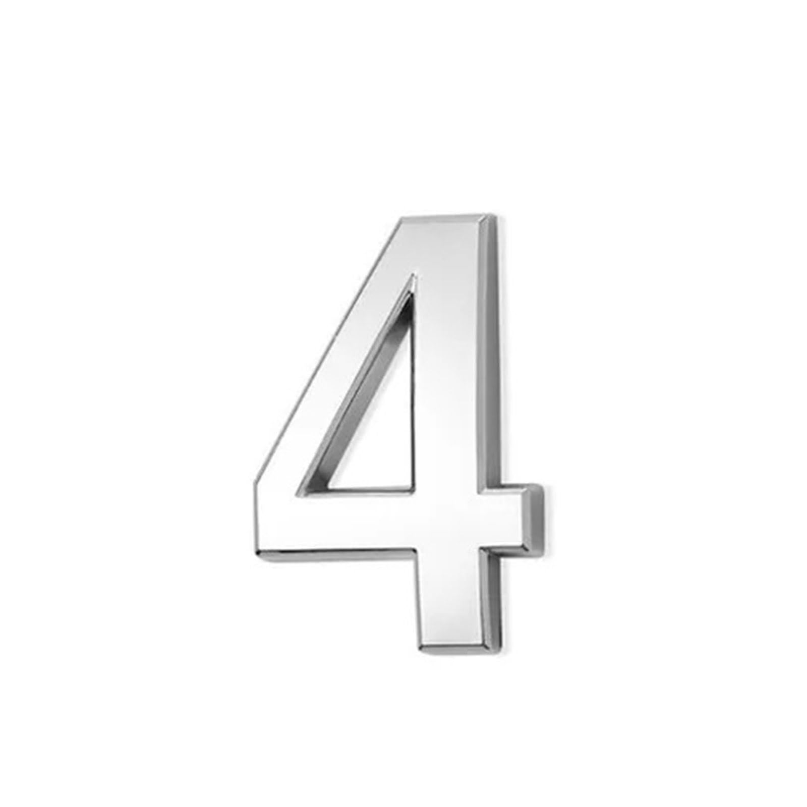 2 Inch Self Adhesive House Numbers Sticker 5cm Modern Door Number Bronze/Silver Mailbox Address Sign, for Wall Decor Garden Apartment Cafe Hotel Office Street Room Yard Exterior Decorative(Silver 4)