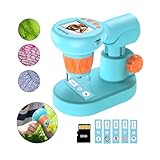 Apexel 顕微鏡 子供顕微鏡 可愛い外観 【屋内も屋外も自由に観察可】800X小学生顕微鏡 ハンディ顕微鏡 軽量 【目に優しいス大きいクーリング】操作簡単 標本付き 生物観察 好奇心 教育ギフト 子供向け小型顕微鏡 ミニ顕微鏡 初心者学習 小学生プレゼント 夏休み 日本語取扱説明書付き MS201