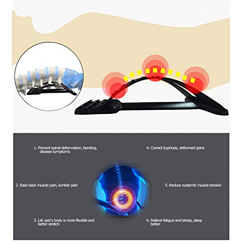 Andoer Maca de massageador de costas Equipamento de alongamento de ginástica Apoio lombar companheir
