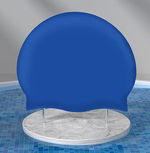 Black And Blue Silicone Swim Cap,Non-Slip Pool Caps Waterproof Elastic Two Piece Swimming Caps #TOP4