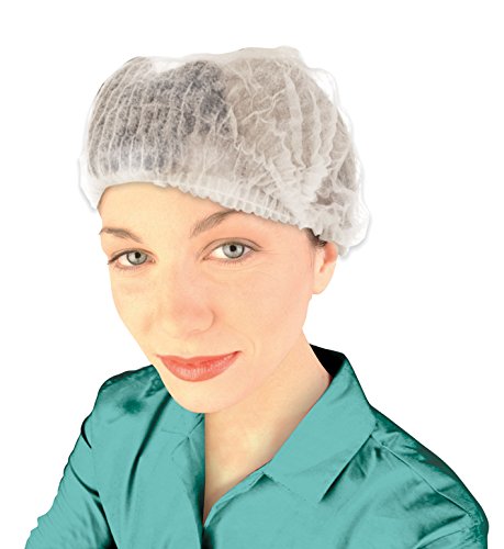Disposable White Mob Bouffant Caps Cover Hair Bath Travel Waterproof Beauty Bag X 100