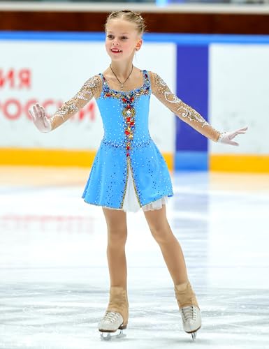 Image of Women Mesh Tights for Figure Ice Skating with Seam over the Heel of the Boot