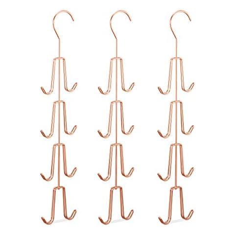 Relaxdays Gürtelhalter 3er Set, 8 Haken, Gürtelbügel platzsparend Cover