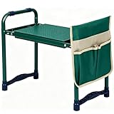 Garden Kneeler and Seat,with 2 Tool Bags Pouches and Claw Gloves,Portable Lightweight Bench Thicken EVA Foam Pad Sturdy Steel Pipe Practical Garden Tools(Green)