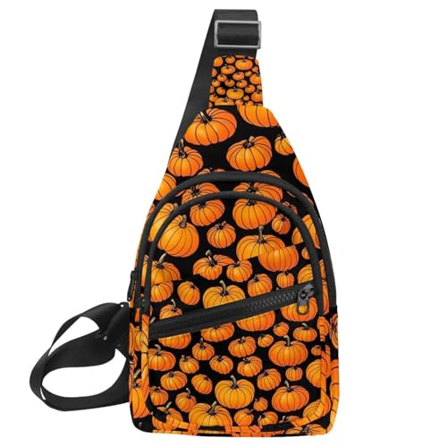 Mochila bandolera cruzada Helloween Pumkins para viaje y senderismo