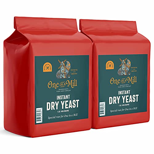 One In a Mill Active Dry Yeast 16oz Bulk Box (2 Pack 32oz) One in a Mill Instant Dry Yeast | Fast Acting Self Rising Yeast for Baking Bread, Cake, Pizza Dough Crust | Kosher