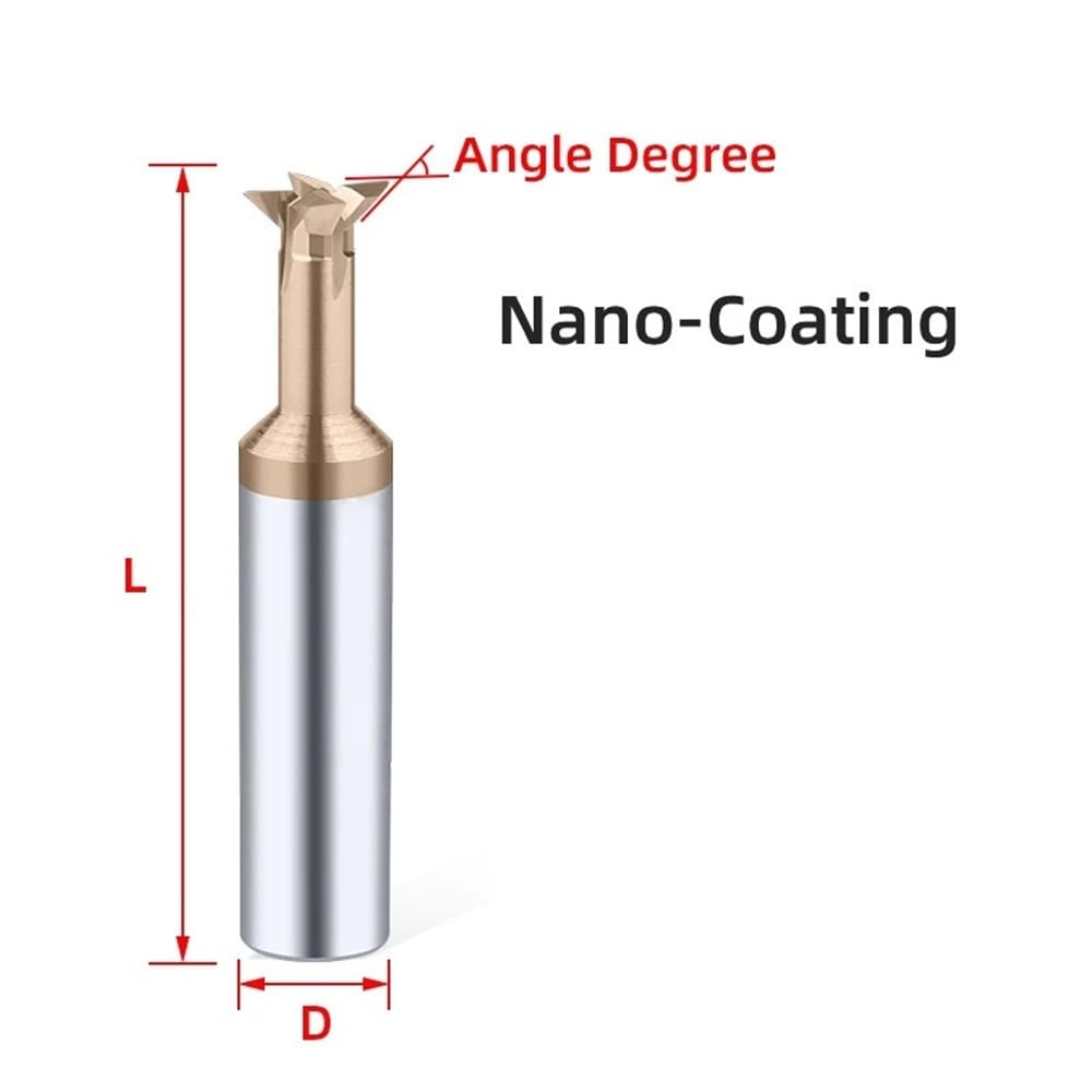 Herramienta CNC de 45, 60 y 75 grados, fresa de cola de milano de carburo for metal, fresa de chaflán de acero de tungsteno, 1 pieza(8 * 60MM*45)