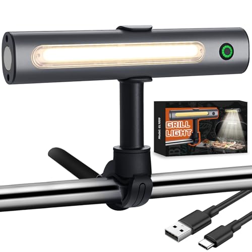 Barbecue Grill Light for Outdoor, Rechargeable 360° Rotatable Waterproof LED Light with Ultra-Bright COB LED, Magnetic Base, Grill Accessories, Smoker BBQ Grilling Gift for Men Dad Him