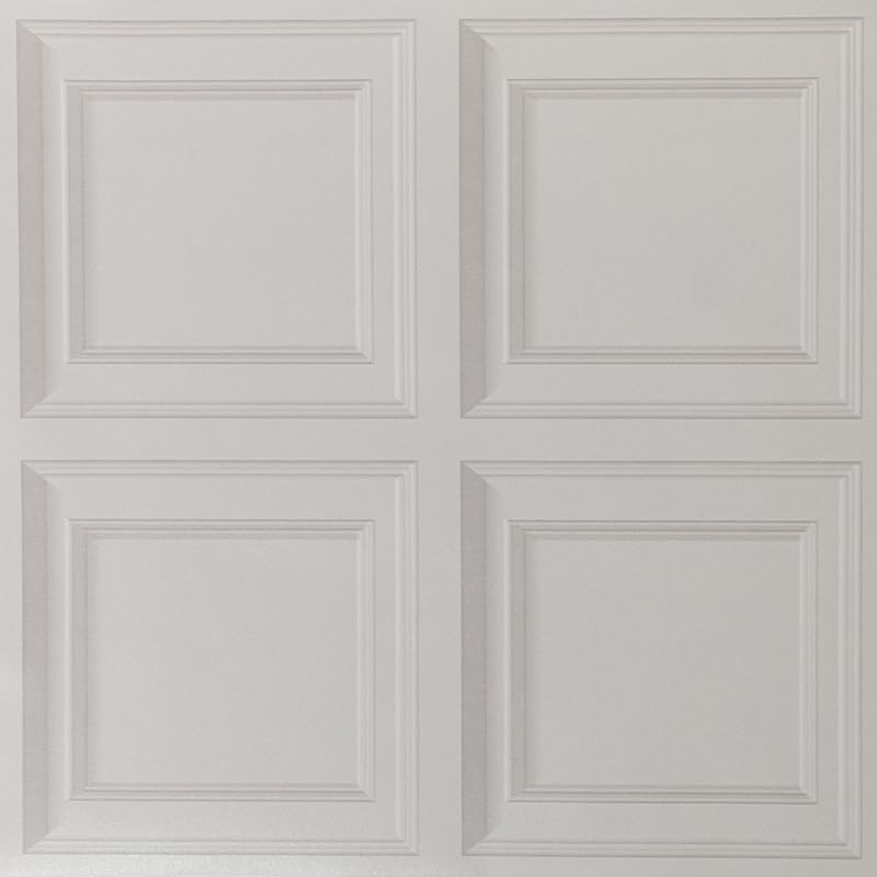 Anttyscar 3D Effect Wood Panelling Lattice Contour Wallpaper - Retro Panel Effect Tartan Design for Adults Kids Bedroom Living Room Hallway Stairs Lounge - Cream — image 1