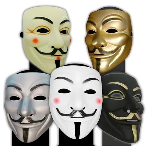 Durable 5-Pack Hacker Masks for All Ages