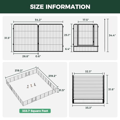 Image of FXW Instant Dog Playpen with RV Step Grid for RV Camping, 32 inch H, 32 Panels