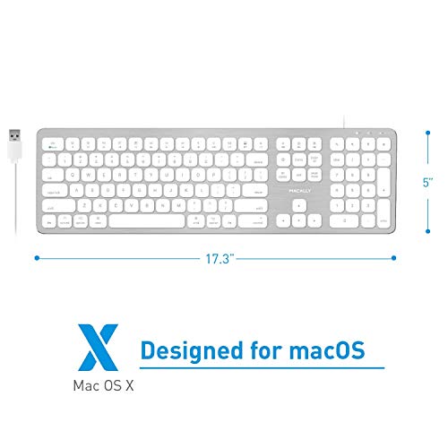 Macally Ultra Slim Mac Keyboard and an Adjustable Vertical Laptop Stand, Minimalistic Apple Aesthetic & Protects Your Laptop