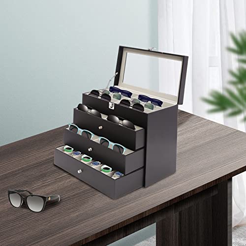 Boîte de rangement pour lunettes de soleil montres et bijoux en velours - 5