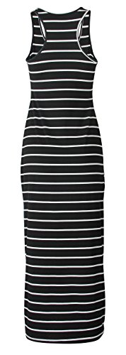 Image of Roselux Women Sleeveless Scoop Neck Striped Maxi Sundresses Loose Racerback Long Dress