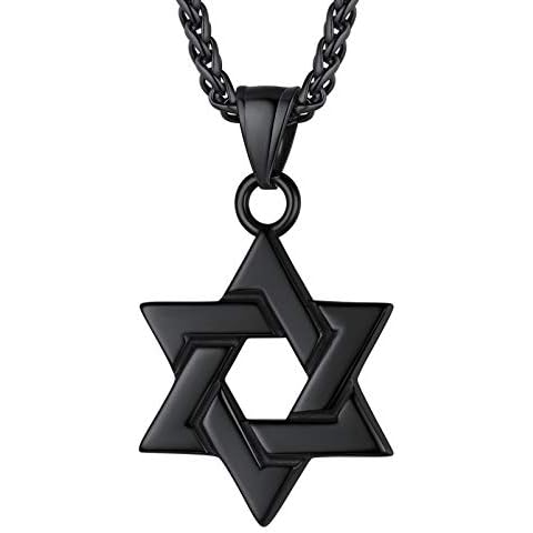 PROSTEEL Star of David Necklace with Chain Cover