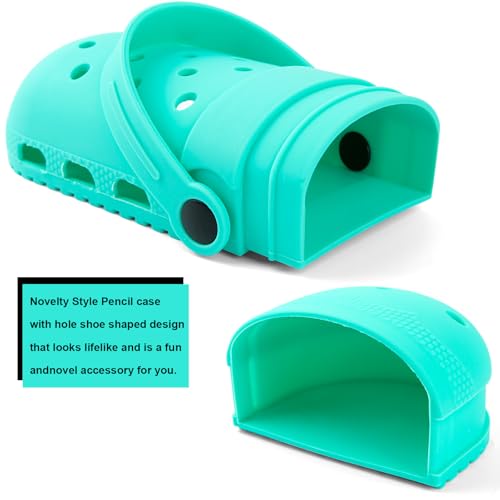 Image of elephtree Funny Shoes Shaped Silicone Pencil Holder for Teacher Appreciation Gifts Adult Pencil Storage Organizer Cute Desktop Pen case Creative Stationery Storage for Office Classroom Home (Green)
