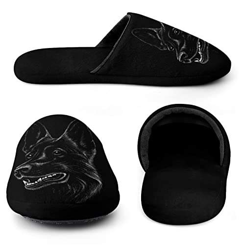 German Shepherd Patterned Flannel Memory Foam Slippers #TOP30