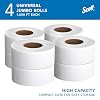 Scott Professional High-Capacity Jumbo Roll Toilet Paper, Bulk (03148), 2-Ply, Septic Safe, White, Non-Perforated, Compact for Easy Storage (4 Rolls at 1,000' Each, 4,000'/Case)