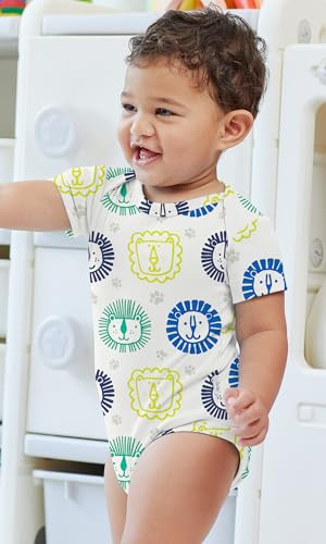 Image of KOH KOH Kids Short Sleeve Cotton Solid Lap Shoulder Baby Bodysuit