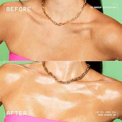 NYX PROFESSIONAL MAKEUP Fat Oil Body Oil in Suga Baddie, Vanilla Scented Body Glow Moisturizer With Vitamin E for 24HR Hydration and Glowing Skin, Glossy Finish, Vegan & Cruelty-Free - image 4