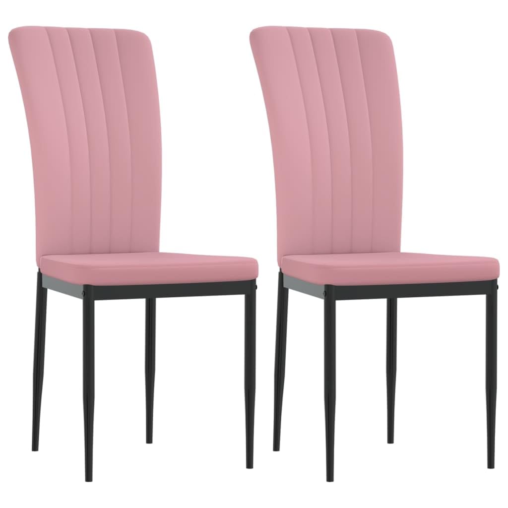 Sedie da pranzo 2 pezzi con rivestimento in velluto, imbottitura e schienale - Sedie per tavolo da cucina dal design elegante e robusto telaio in ferro