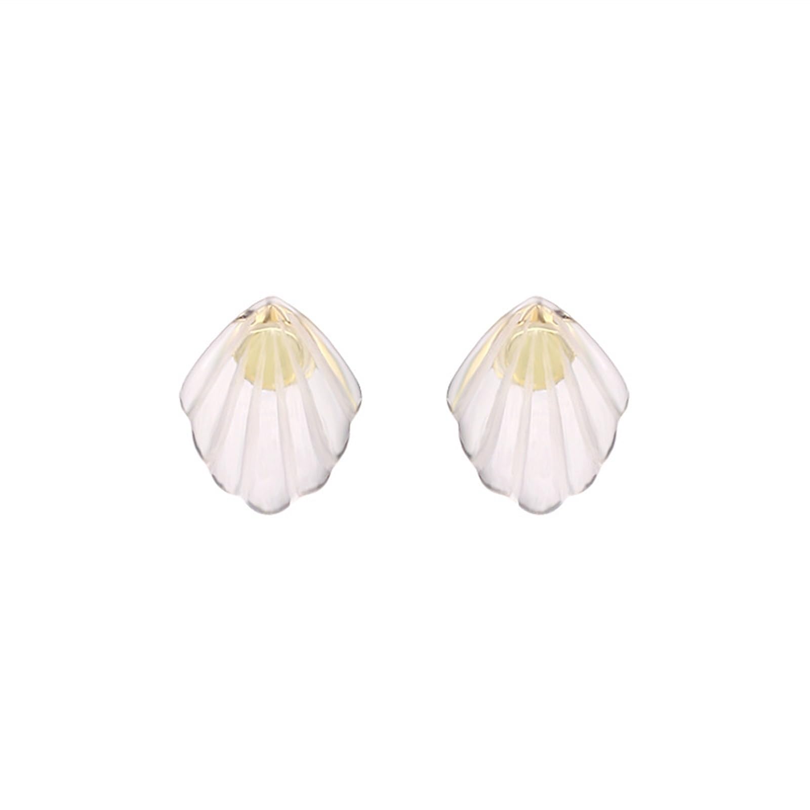 Pendientes de concha marina, aretes de cristal de oro amarillo de 18 quilates, joyería fina, regalos para cumpleaños y aniversario