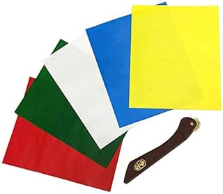 5 Sheets 5 Colors Sewing Carbon Tracing Paper Transfer Paper 9"x11" Home Sewing Cross Stitch Paint Kit Marking Patterns Fabric Craft Made in Japan Plus Tracing Wheel Sewing Tool for Tailor