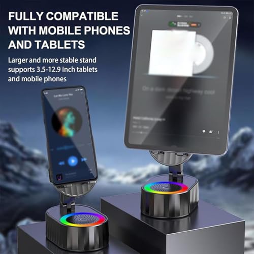 Support de téléphone CHENRI avec haut-parleur Bluetooth pliable et batterie externe intégrée